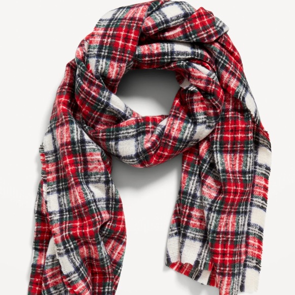 NWT OLD NAVY Plaid Flannel Scarf  Color: Red/White Plaid OS - Picture 1 of 1